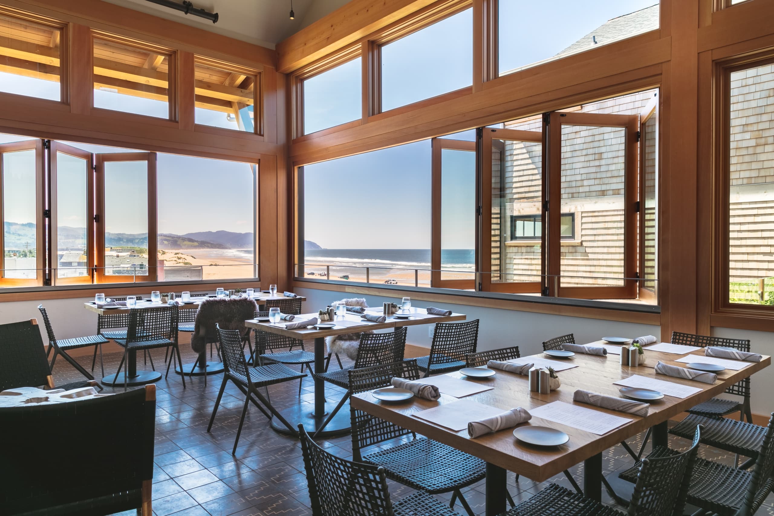 Headlands Meridian Dining Room with ocean views
