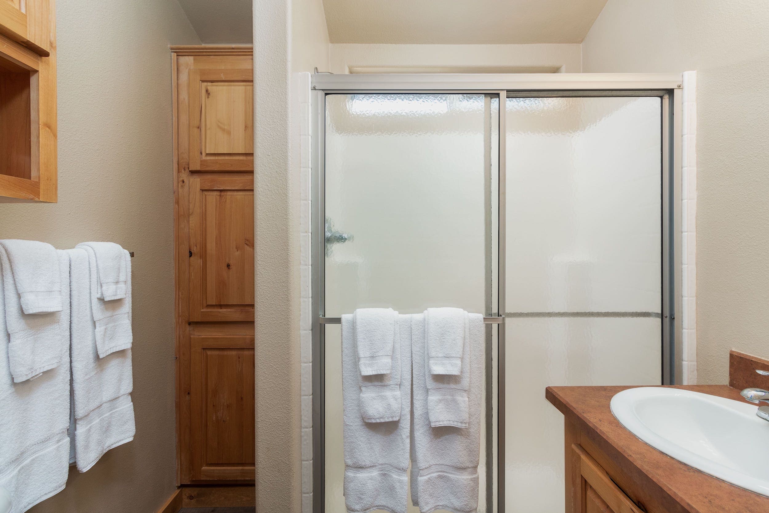 A bathroom interior at Hart's Camp, Pacific City