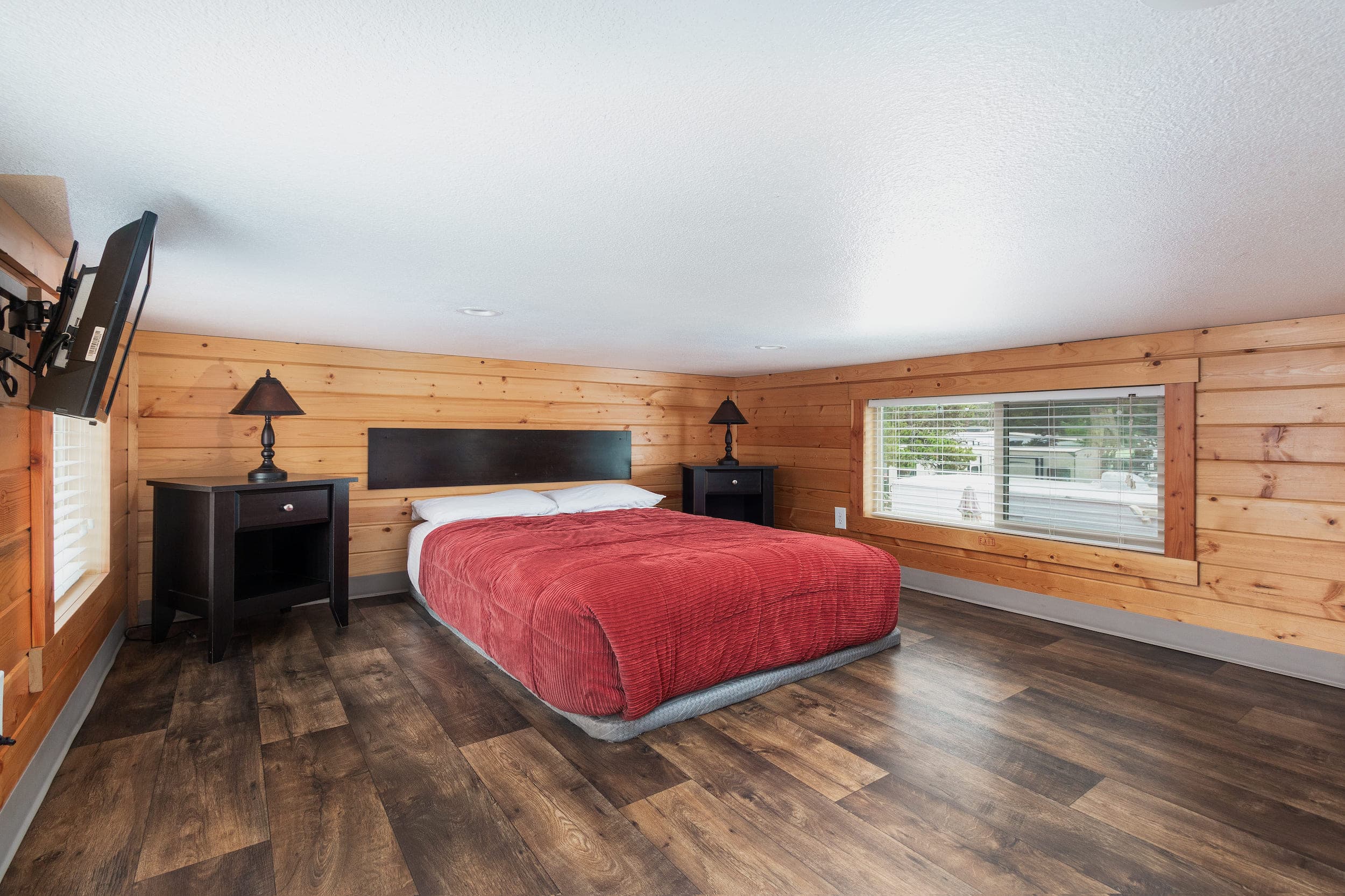 A bedroom inside an accommodation at Hart's Camp, Pacific City, OR