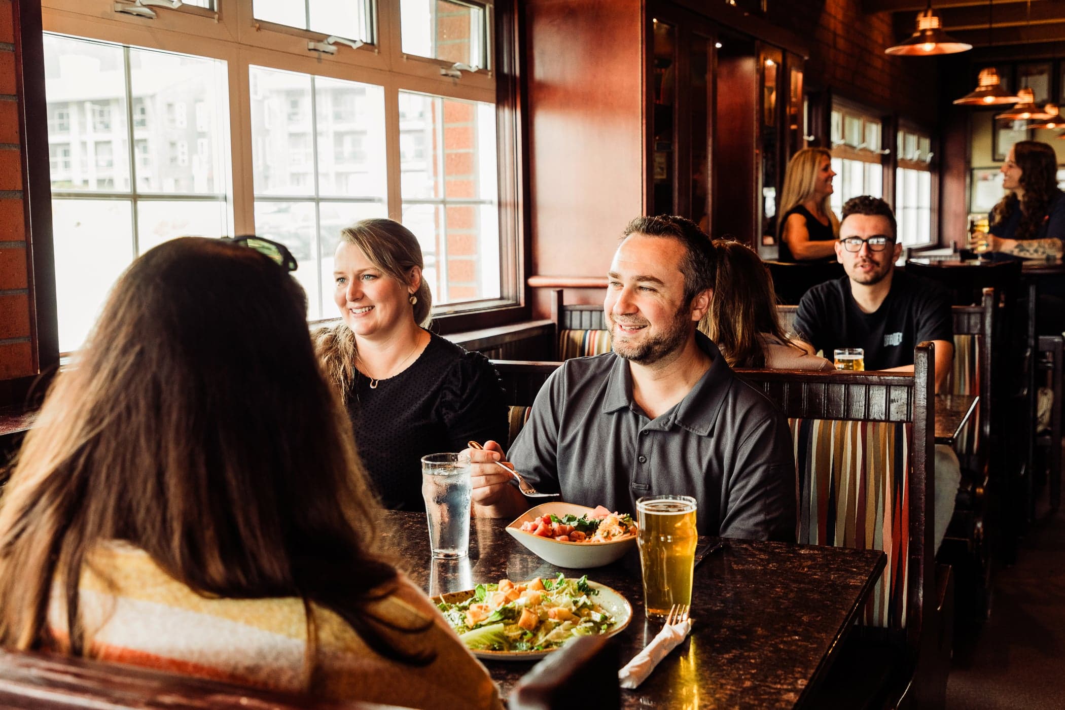People eating inside a restaurant