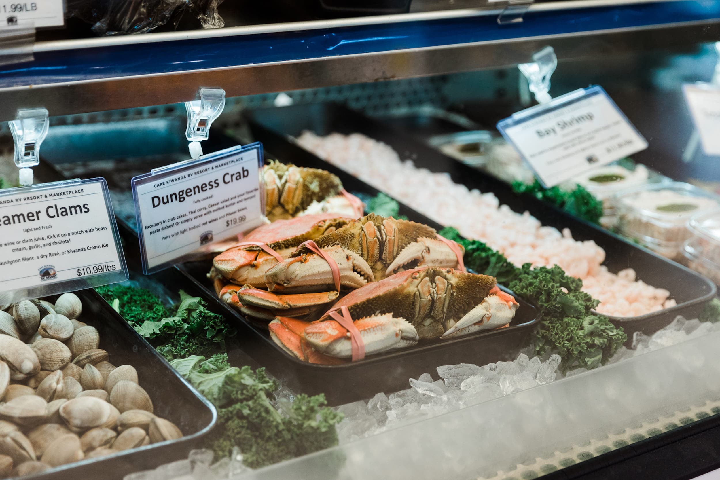seafood on display at a market