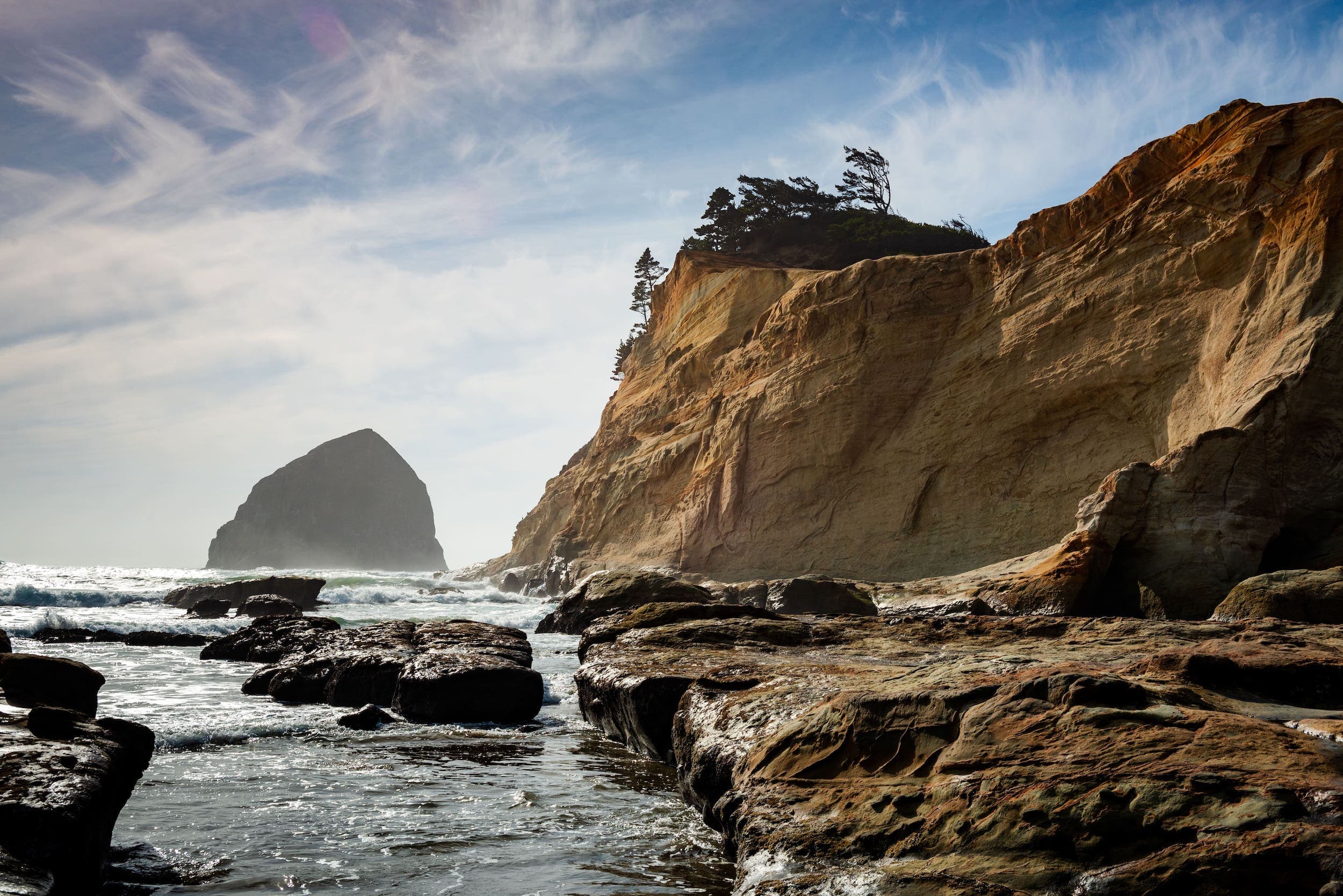 Cliffs on the ocean at Cape Kiwanda