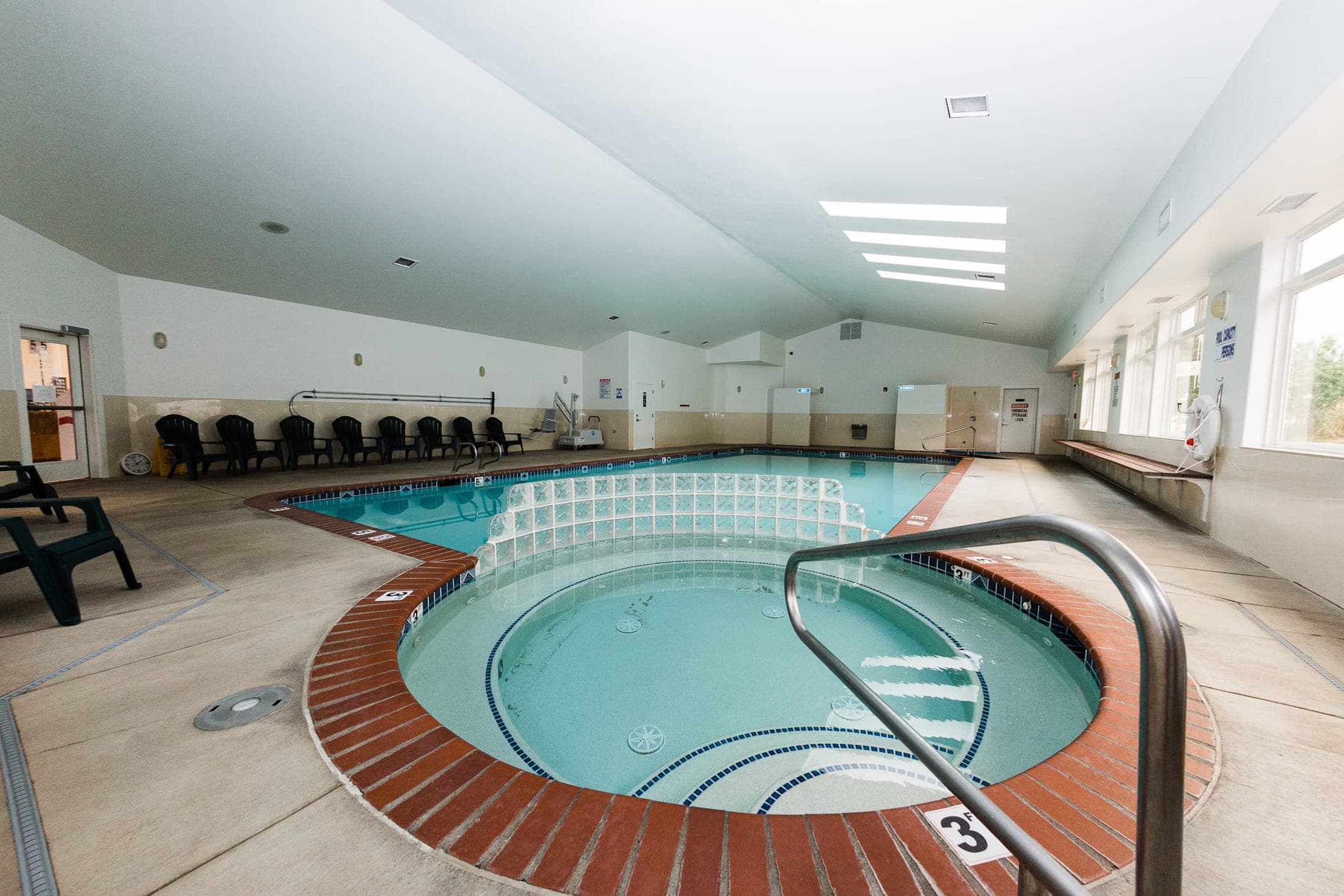 The indoor swimming pool at Hart's Camp