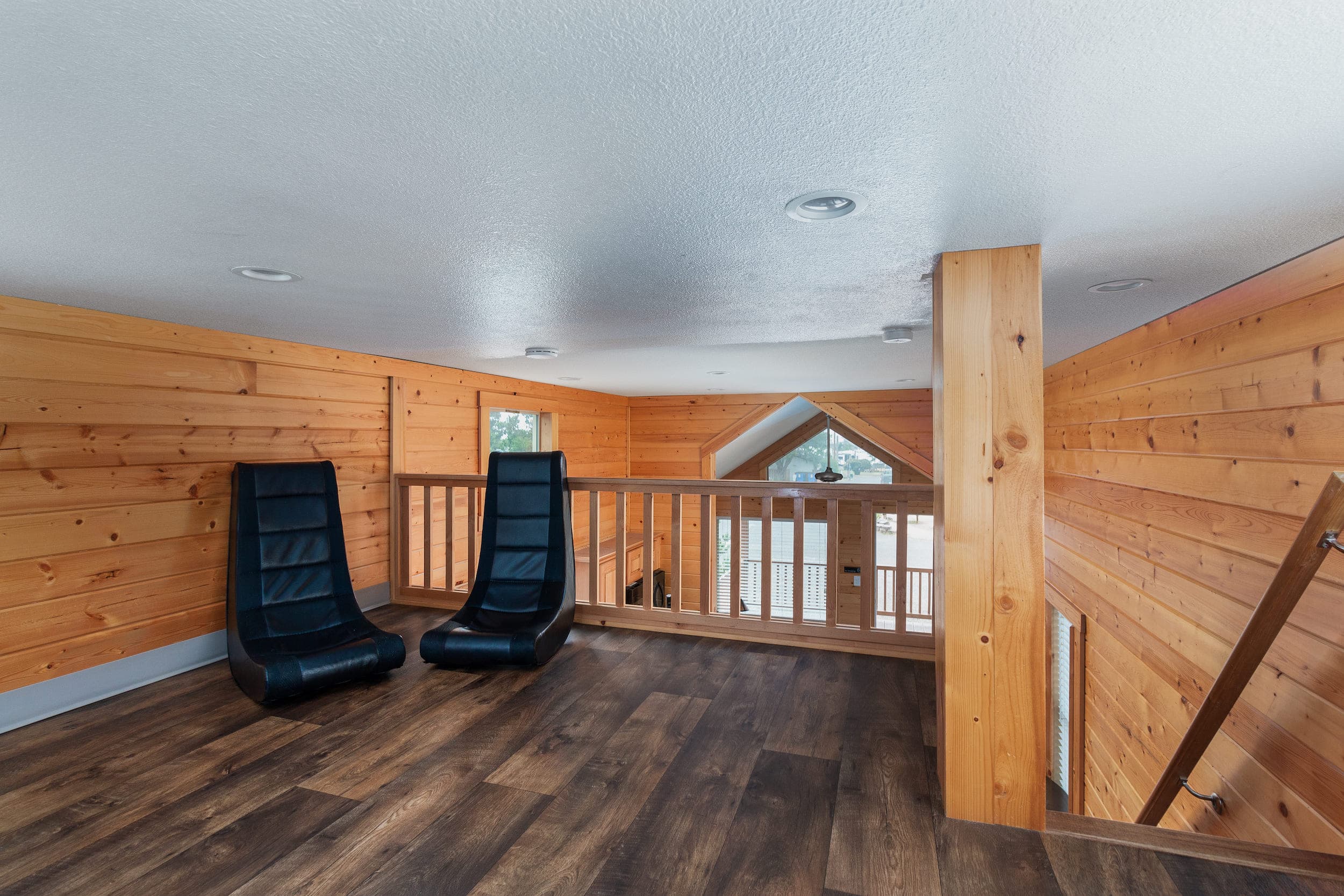 The upstairs area of an accommodation at Hart's Camp, Pacific City, OR