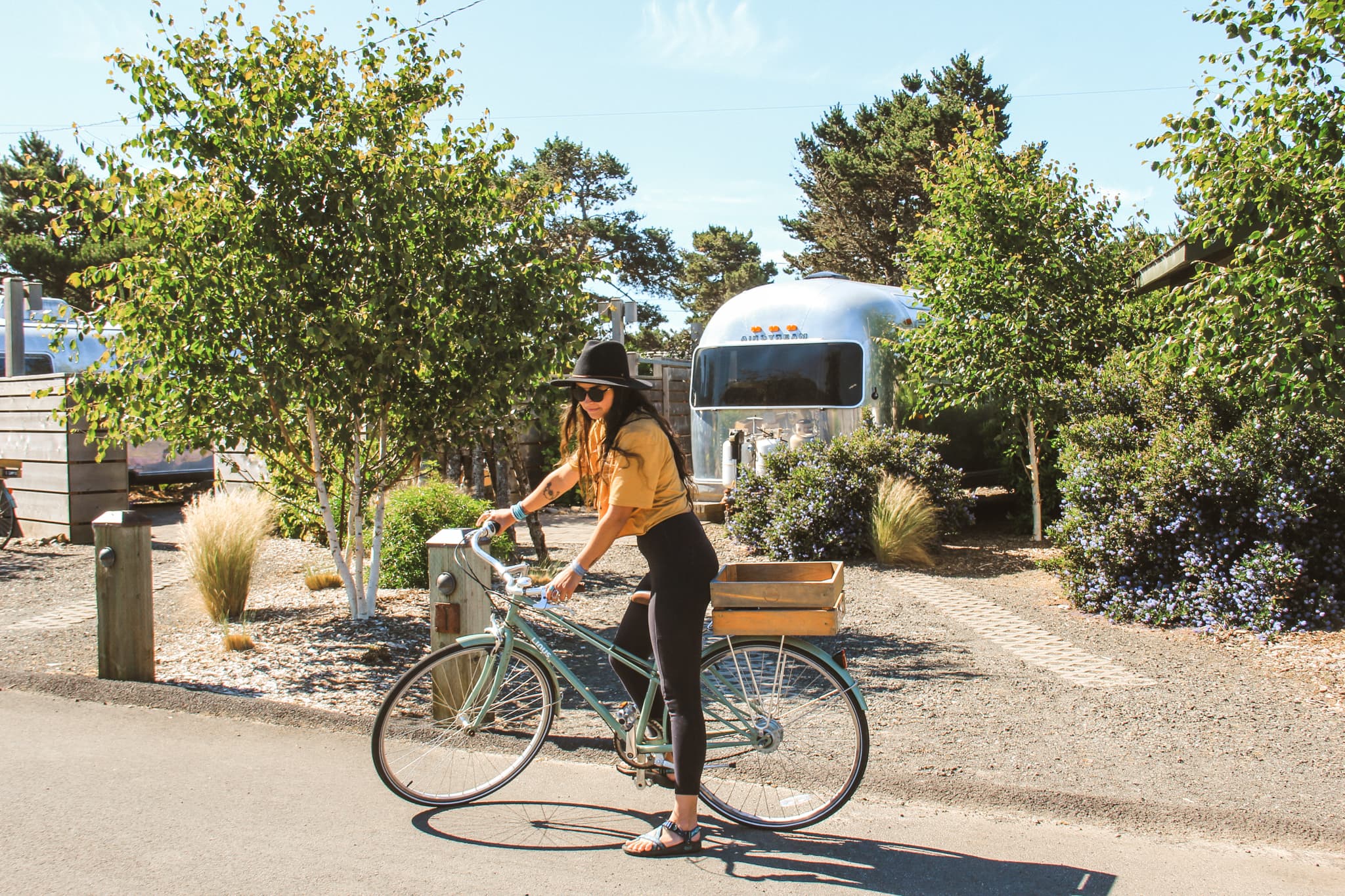 Woman on bike in Pacific City